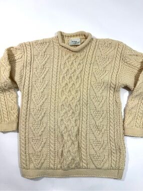 Western Island Sweater Co Cableknit Wool Ivory